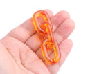 1ft Orange Acrylic Chain Links, 31mm, Transparent, For Big Bold Chunky Necklaces