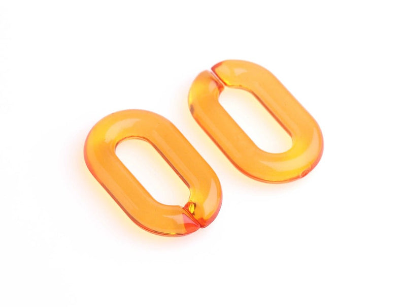 1ft Orange Acrylic Chain Links, 31mm, Transparent, For Big Bold Chunky Necklaces
