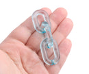 1ft Ice Blue Acrylic Chain Links, 31mm, Transparent, For Big Bold Chunky Bracelets