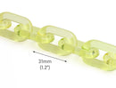 1ft Neon Yellow Acrylic Chain Links, 31mm, Transparent, Japan Fashion Gyaru