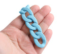 1ft Matte Light Blue Acrylic Chain Links, 28mm, For Chunky Necklace Making