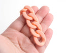 1ft Matte Coral Orange Acrylic Chain Links, 28mm, Jewelry and Craft Findings