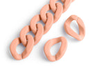 1ft Matte Coral Orange Acrylic Chain Links, 28mm, Jewelry and Craft Findings