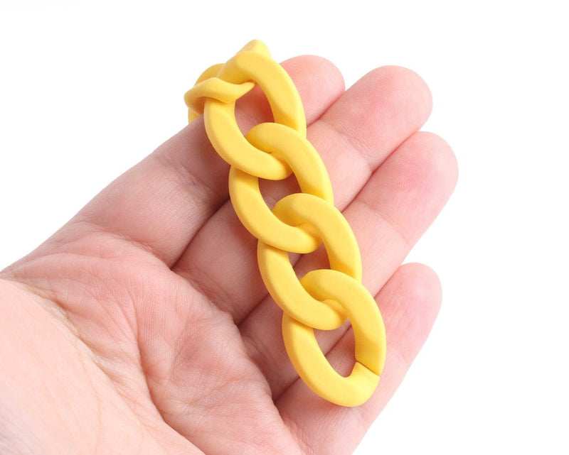 1ft Matte Yellow Acrylic Chain Links, 28mm, For Glasses Chains and Lanyards