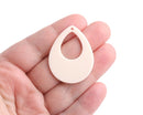 4 Bone White Teardrop Pendants, Chunky Charms for Earrings, Acrylic Plastic, 38 x 30mm