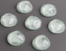 4 Wavy Cabochons in Sage Green, High Dome, Round Cabs Flatbacks, Resin, 20mm