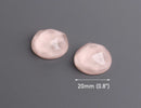 4 Wavy Cabochons in Dusty Rose Pink, High Domed Flatback, Round Cabs, Resin, 20mm