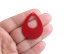 4 Maroon Red Teardrop Pendants, Blanks for Earring Pieces, Acrylic Plastic, 38 x 30mm