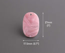 4 Small Oval Charms in Light Pink Marble, Acrylic, 27 x 17.5mm