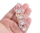 1ft Large Opal Clear Acrylic Chain Links, 30mm, Iridescent, Color Changing, For Crafts