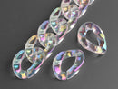 1ft Large Opal Clear Acrylic Chain Links, 30mm, Iridescent, Color Changing, For Crafts