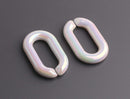 1ft Extra Large Opal White Acrylic Chain Links, 39mm, Iridescent, For Decor