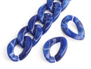 1ft Lightning Blue Acrylic Chain Links, 29mm, Marble, For Making Accessories