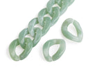 1ft Succulent Green Chain Links, 23mm, Marble Acrylic, Light Green Pastel Colors