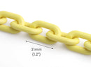 1ft Yellow Acrylic Chain Links in Lemon, 31mm, For EDM and Rave Kandi Jewelry