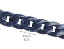 1ft Large Navy Blue Acrylic Chain Links, 29mm, For Decorative Handbag Straps