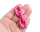 1ft Hot Pink Acrylic Chain Links, 31mm, Big Ovals, For Earring Connectors