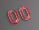 1ft Frosted Red Acrylic Chain Links, 31mm, Paperclip, For Earring Connectors