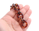 1ft Tortoise Shell Acrylic Chain Links, 24mm, Thick, Oval Cable Connectors