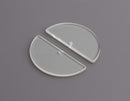 2 Clear Acrylic Half Moon Charms, 1 Hole, 37 x 18mm