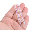 1ft Opal Clear Acrylic Chain Links, 27mm, Iridescent, Paperclip Connectors
