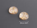 4 Champagne Cabochons with Gold Leaf Flakes, Round Flat Backs, Resin and Holographic Glitter, 20mm