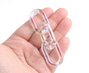 1ft Large Opal Clear Acrylic Chain Links, 38mm, Iridescent Rainbow, Cute Kawaii