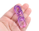 1ft Ombre Clear and Purple Chain Links, 31mm, Transparent Acrylic, Two Tone Gradients