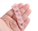 1ft Frosted Light Pink Chain Links, 23mm, Matte Acrylic Plastic, Cute Pastels