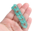 1ft Frosted Jade Green Acrylic Chain Links, 23mm, Matte Lucite, For Big Necklaces