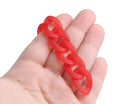 1ft Frosted Ruby Red Acrylic Chain Links, 23mm, Matte Effect, Miami Cuban Links