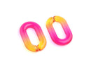 1ft Ombre Pink and Yellow Acrylic Chain Links, 31mm, Transparent, Two Tone Colors