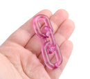 1ft Light Purple Acrylic Chain Links, 31mm, Transparent Glass, Pastel Japan Fashion