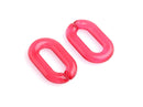 1ft Cherry Red Acrylic Chain Links, 31mm, Transparent, Chunky Oval Cable