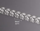 1ft Small Clear Chain with Cuban Links, 18mm, Transparent Acrylic, Flat Curb Chain