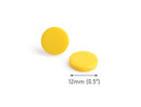 4 Lemon Yellow Resin Cabochons, Round Blanks, Small Flatbacks, Acetate Plastic, 12mm