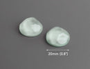 4 Wavy Cabochons in Sage Green, High Dome, Round Cabs Flatbacks, Resin, 20mm