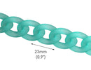 1ft Frosted Jade Green Acrylic Chain Links, 23mm, Matte Lucite, For Big Necklaces