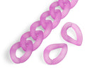 1ft Frosted Orchid Purple Acrylic Chain Links, 23mm, Curb Twists, Colorful Kawaii