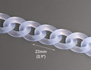 1ft Frosted Blue Acrylic Chain Links in Light Sapphire, 23mm, Transparent Matte