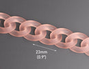 1ft Frosted Coral Orange Acrylic Chain Links, 23mm, For Clog Shoe Chains