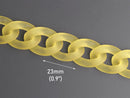 1ft Frosted Yellow Acrylic Chain Links, 23mm, For Making Statement Necklaces