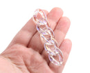 1ft Opal Clear Acrylic Chain Links, 23mm, Iridescent, Miami Cuban Link Necklaces