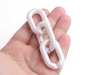 1ft Extra Large Opal White Acrylic Chain Links, 39mm, Iridescent, For Decor