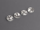 4 Clear Acrylic Cabochons with Silver Foil Flakes, 3mm Thick, Small Undrilled Cabs and Flatbacks, 12mm