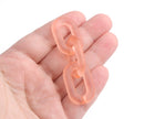 1ft Frosted Coral Orange Acrylic Chain Links, 31mm, Matte Acrylic, For Necklaces