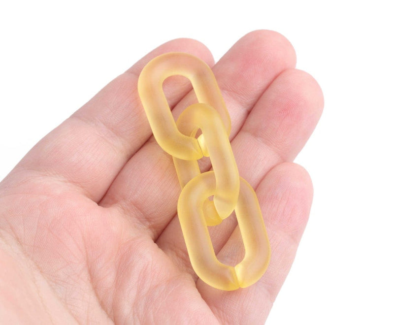 1ft Frosted Yellow Acrylic Chain Links, 31mm, Matte, For Wallet Chains