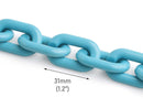 1ft Teal Blue Acrylic Chain Links, 31mm, Turquoise, For Rave EDM and Kidcore