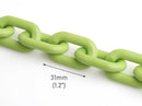 1ft Lime Green Acrylic Chain Links, 31mm, Super Chunky, For Making Purse Straps