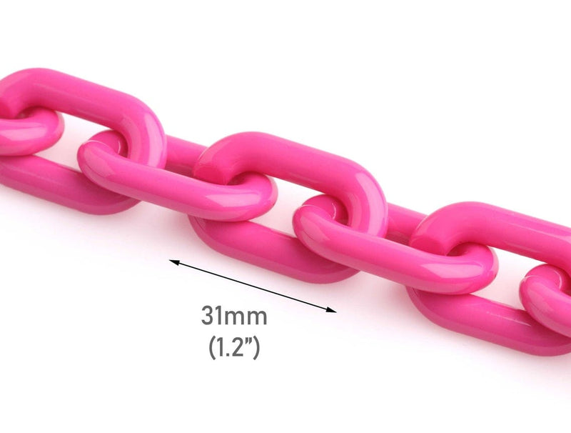 Acrylic Open Links / Big Plastic Chain Links (Red / 17mm x 23mm / 10pc, MiniatureSweet, Kawaii Resin Crafts, Decoden Cabochons Supplies